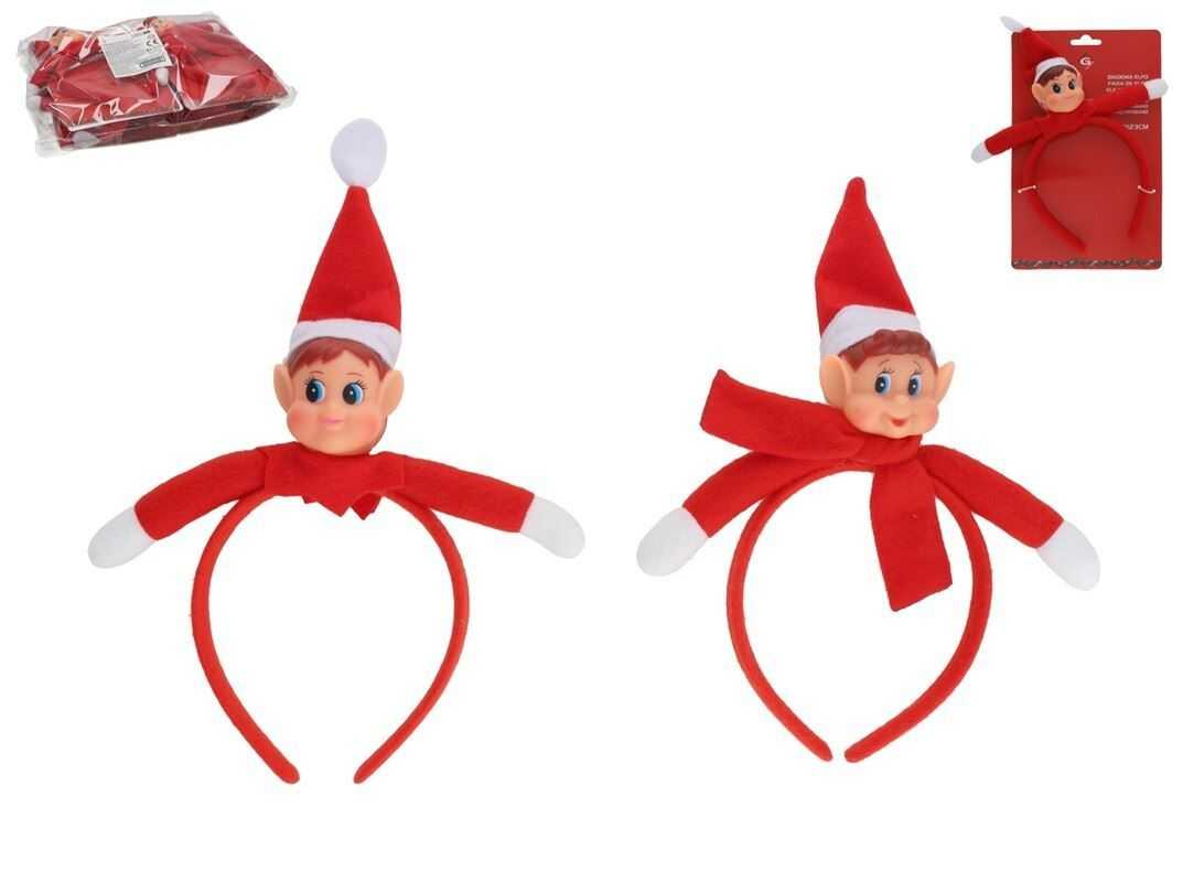 diadema elfo 18x23cm rojo 2 surtidos (gerimport - 8445393534862)