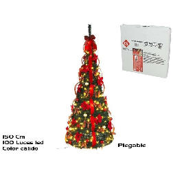 arbol navidad con cinta y 100 led 60x150cm (gerimport - 8445393340876)