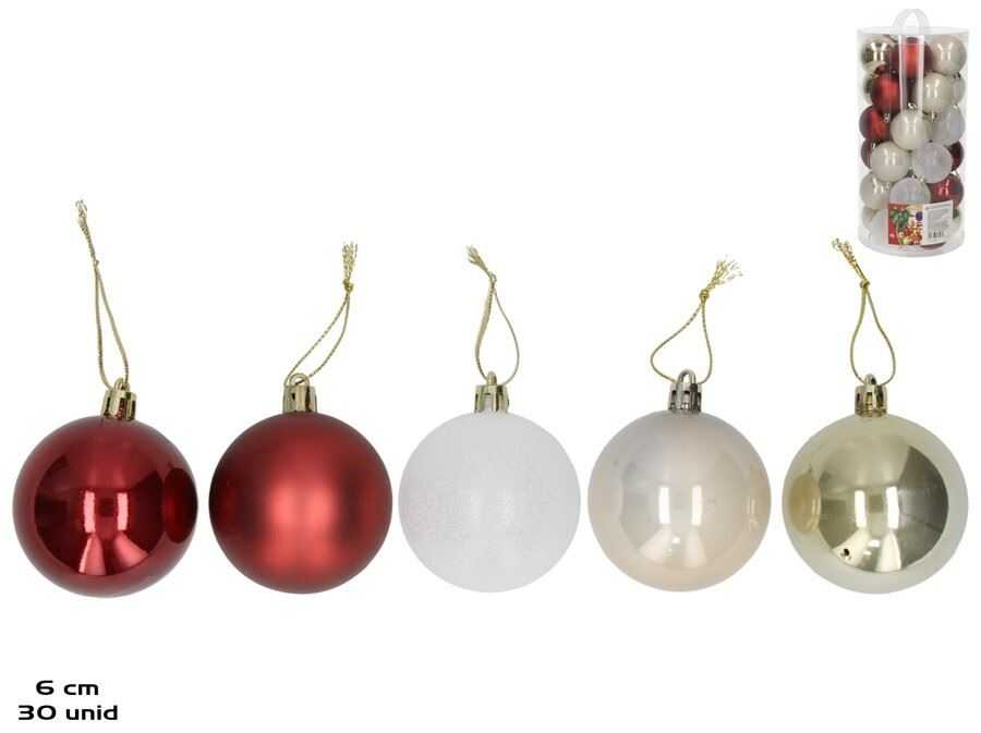 bote con asa 30 bolas navidad escocia 6 cm (gerimport - 8445393075969)