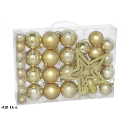 set 42 bolas navidad oro tamaÑo surtido (gerimport - 8430540568395)