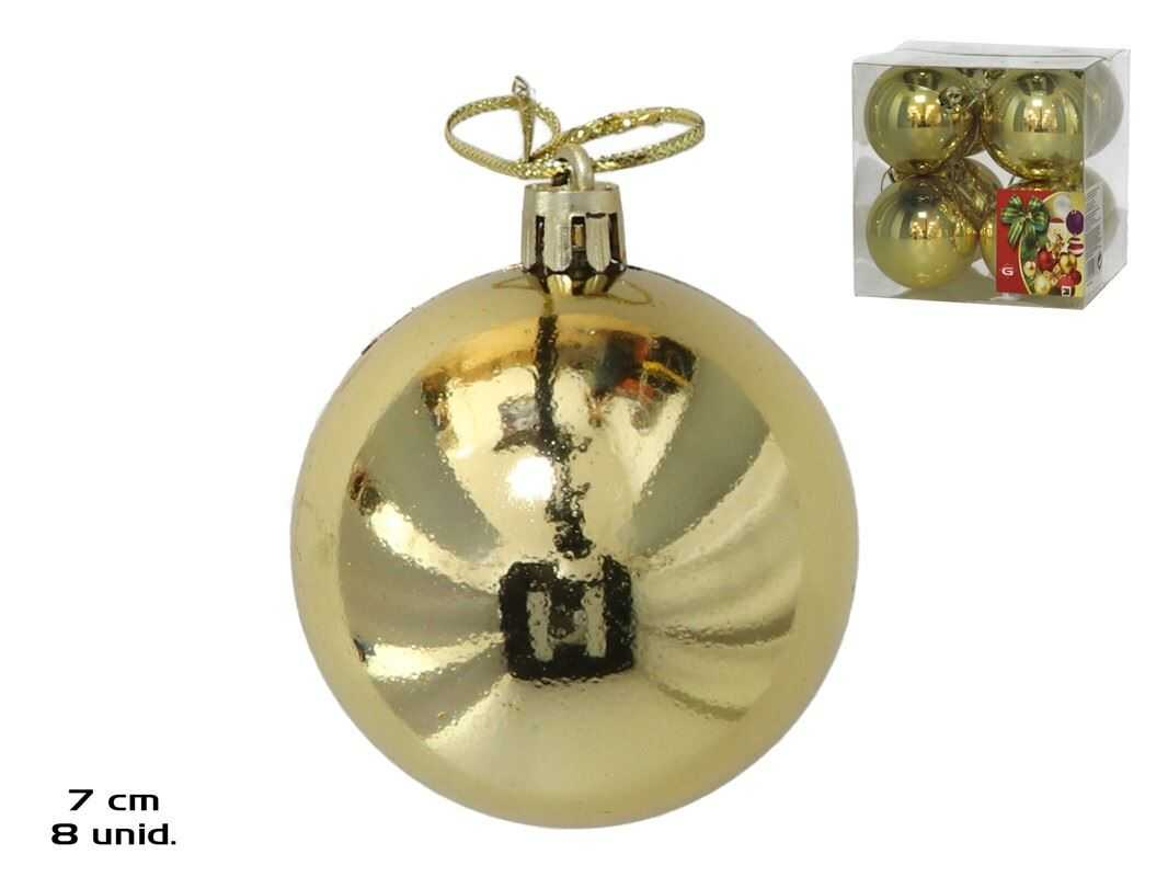 caja 8 bolas de navidad brillo oro 7 cm (gerimport - 8430540499767) caja 8 bolas de navidad brillo oro 7 cm (gerimport - 8430540499767)
