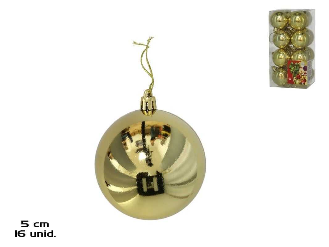 caja 16 bolas de navidad brillo oro 5 cm (gerimport - 8430540499903) caja 16 bolas de navidad brillo oro 5 cm (gerimport - 8430540499903)