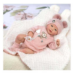 reborn sofia 46 cm pelele rosa de lana