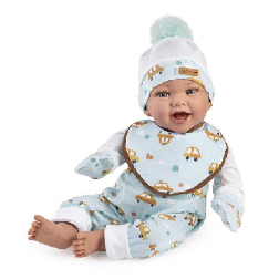 muÑeco dani, verde agua, camiseta blanca, gorro (muñecas guca - 846)