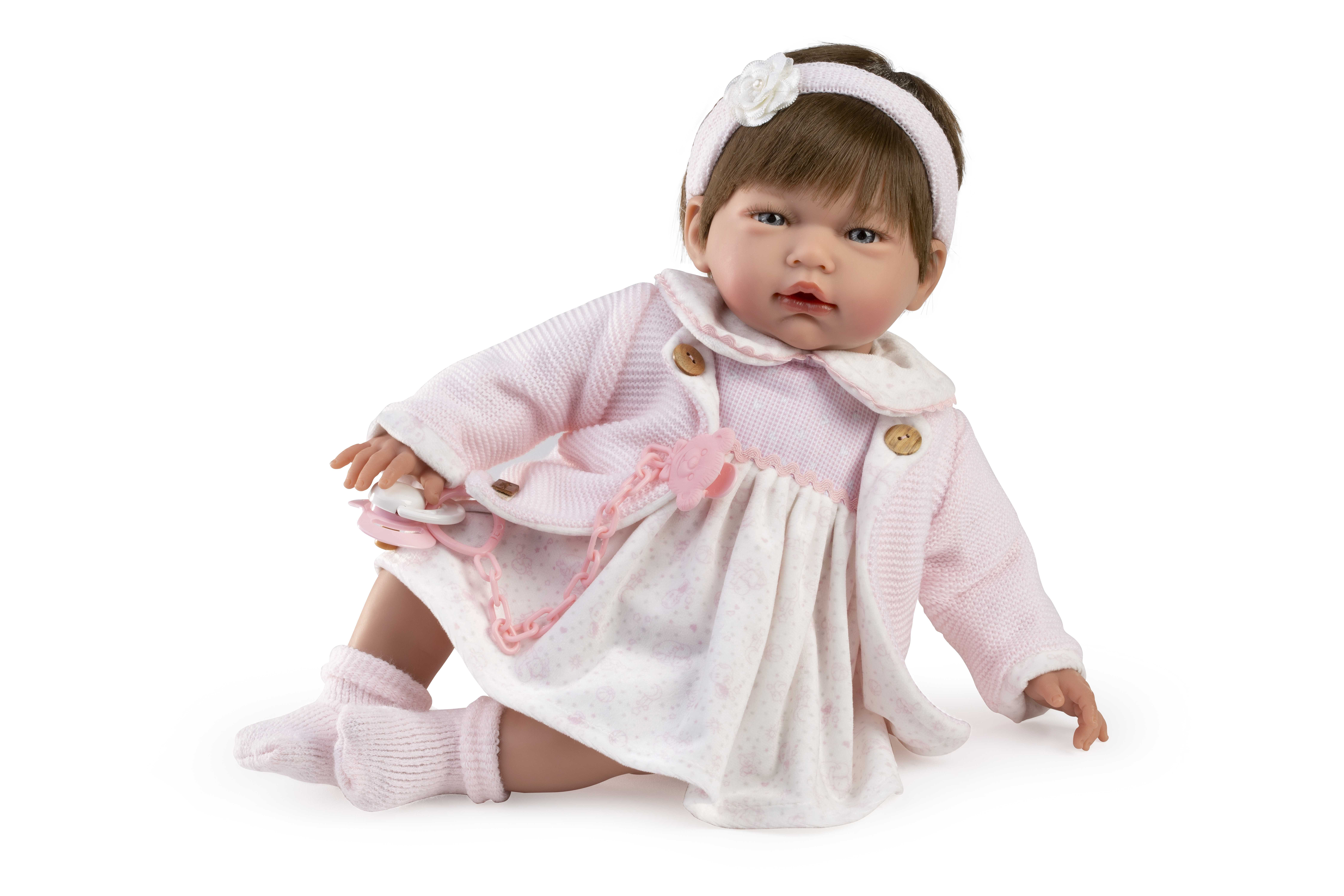 muÑeca anita, vestido blanco y rosa con chaqueta muÑeca anita, vestido blanco y rosa con chaqueta