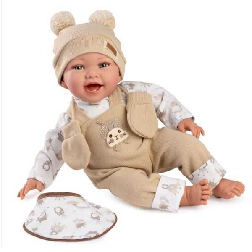 muÑeco oliver, peto lana beig con camiseta blanca (muñeca guca - 845)