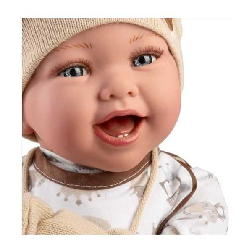 muÑeco oliver, peto lana beig con camiseta blanca (muñeca guca - 845)