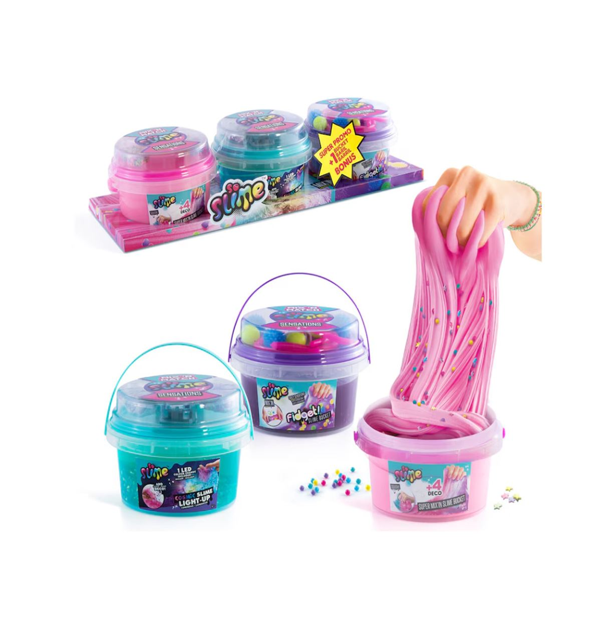 slime mix in pack 3 bucket ( canal toys - ssc220 )