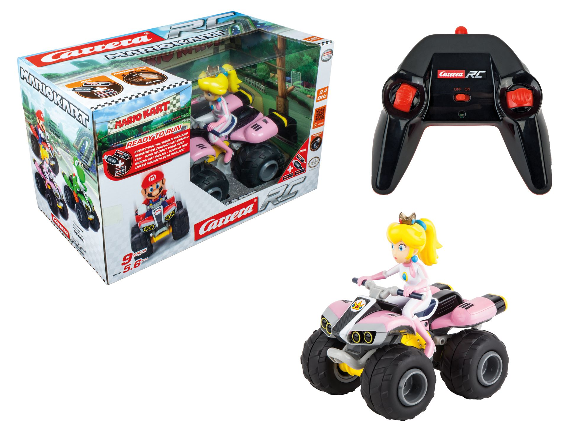 carrera r/c quad mario kart peach 1:20 ( soldatoys - 200999x)