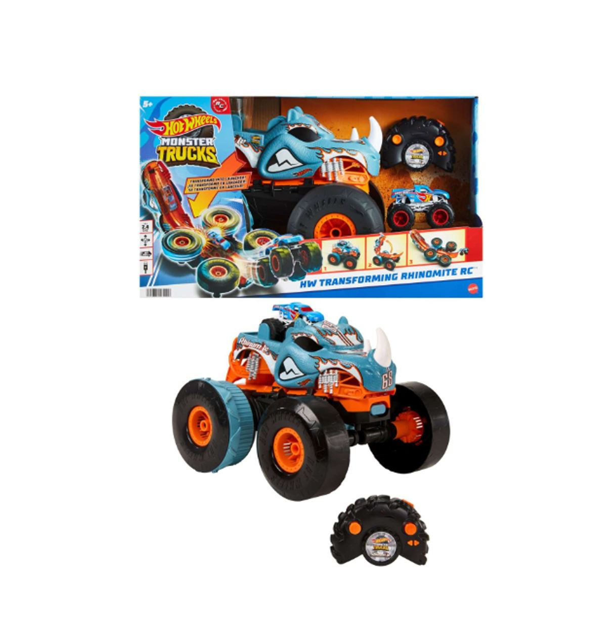 hot wheels rc rhinomite radio control (mattel - hpk27)