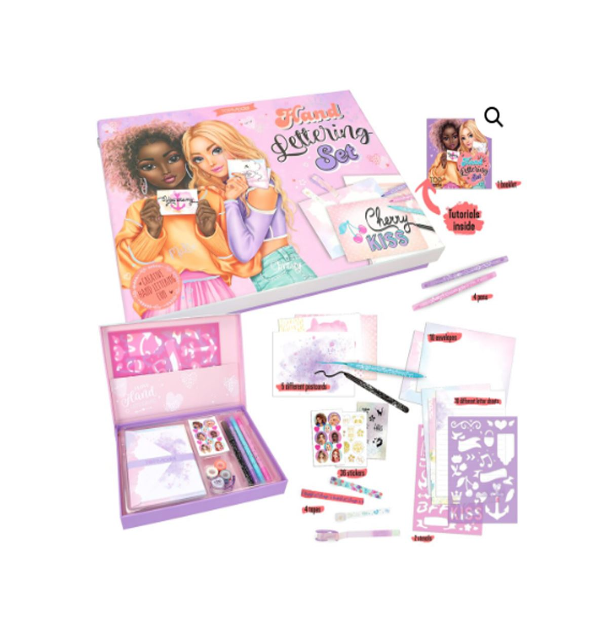 top model set de cartas y lettering box (12618)