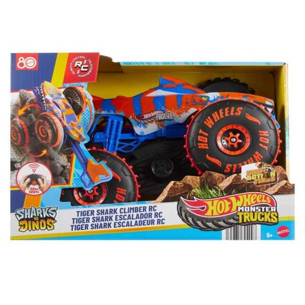 hot wheels monster trucks r/c tiger shark climber (mattel - jfr39)