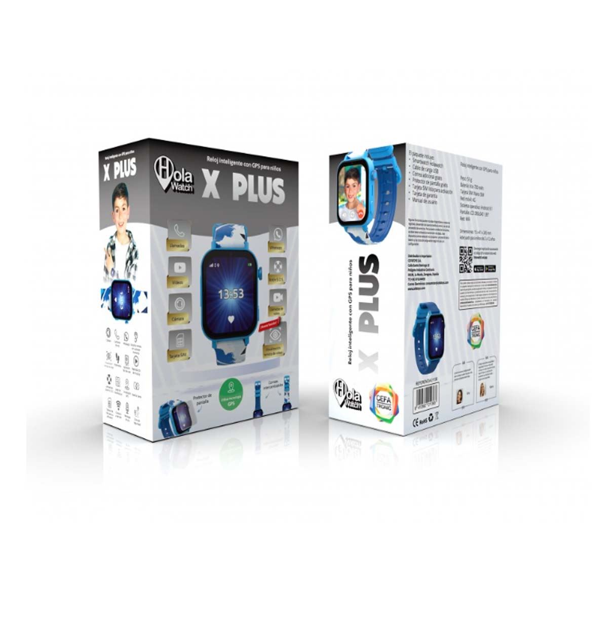 holawatch reloj inteligente x-plus blue (cefa - 01136)