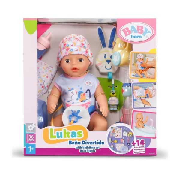 baby born lukas baÑo divertido 36 cm (mga - 840474)