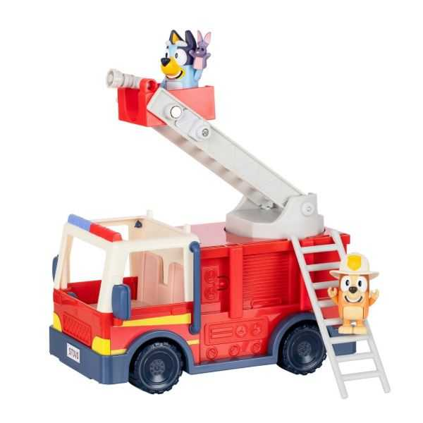 moose bluey camion de bomberos + 2 figuras (moose toys - 17610)