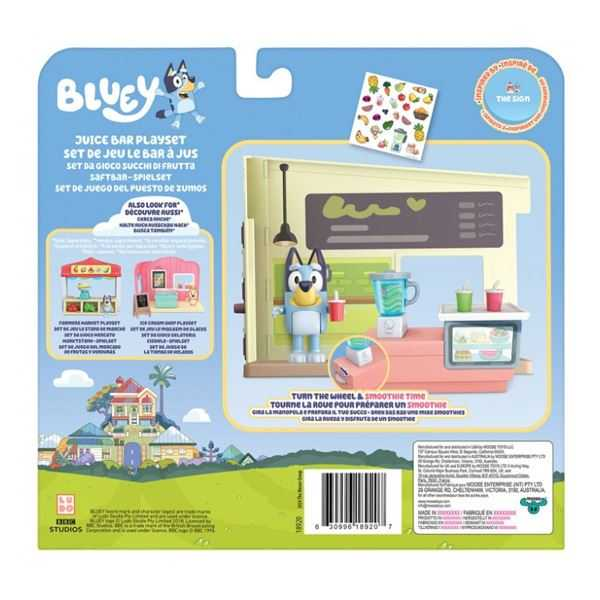 moose bluey mini playset con figura puesto de zumo (moose toys - 18920)