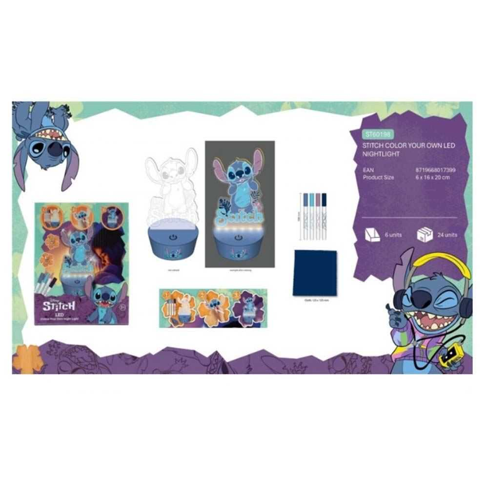 stitch colorea tu lampara led (st60198)