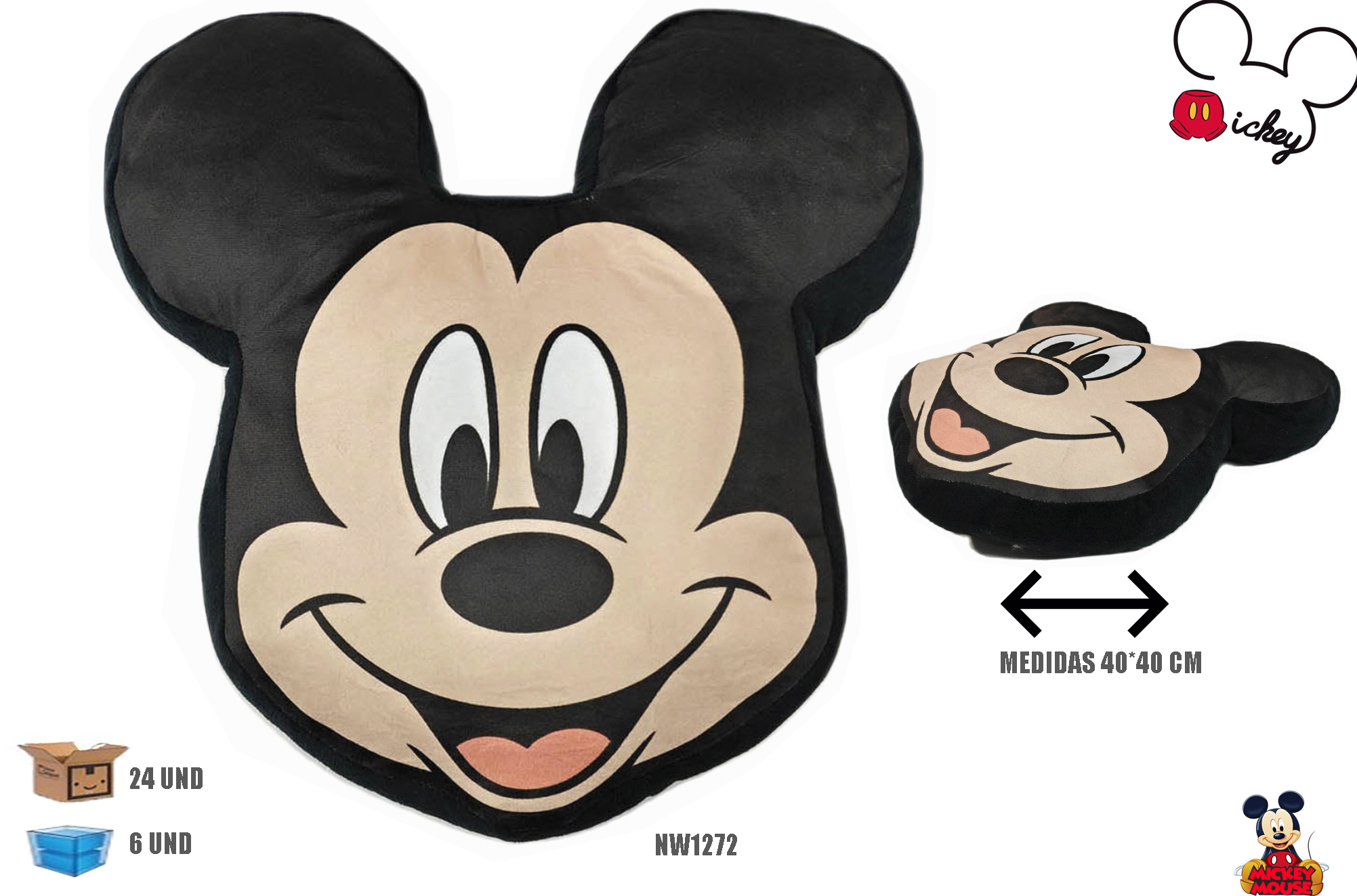 mickey cojin 3d 40 cm (nw1272)