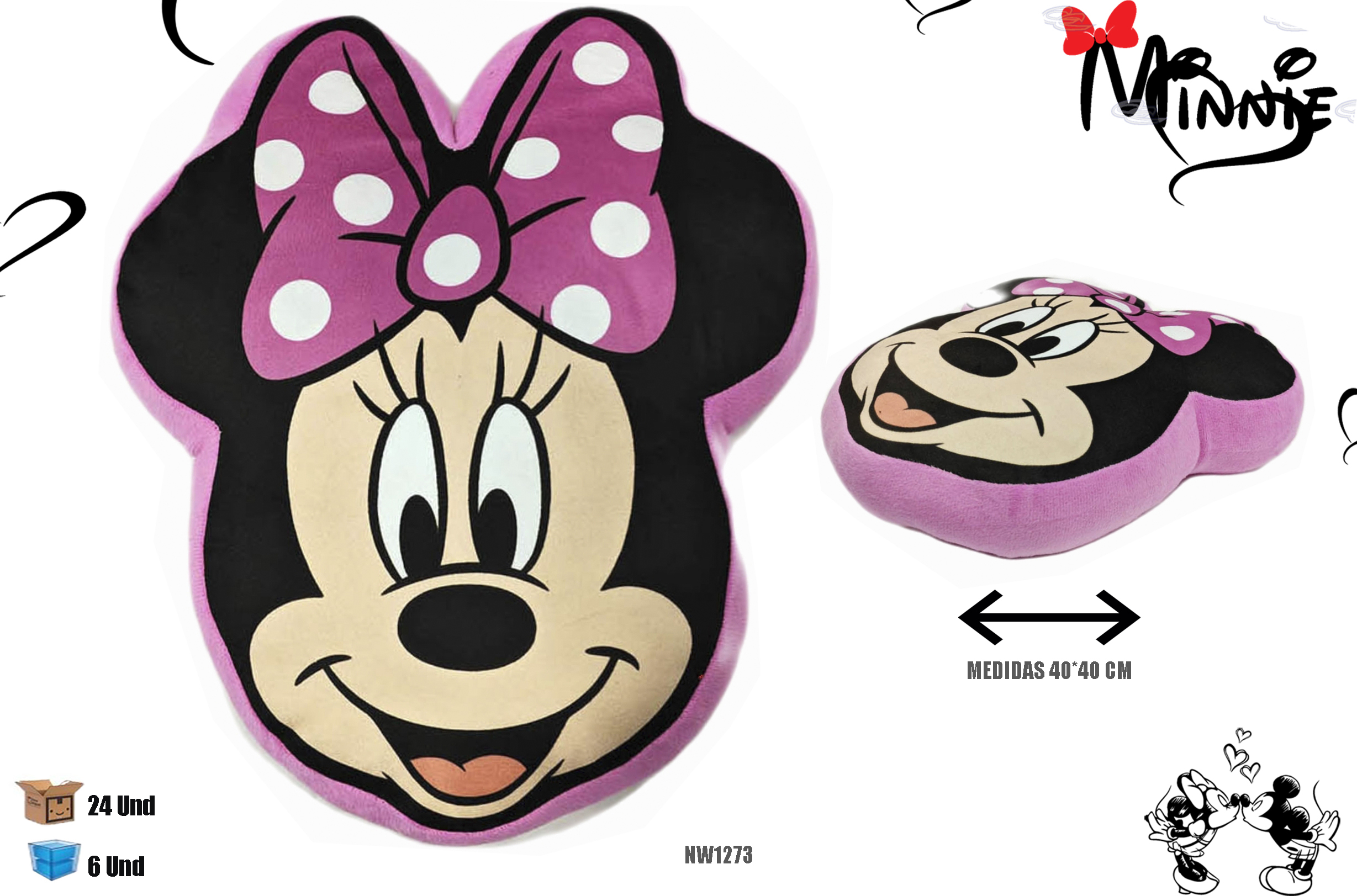 minnie cojin 3 d 40 cm (nw1273)