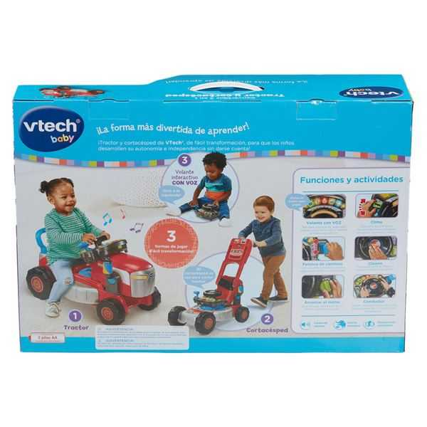 vtech convertible 3 en 1 tractor y cortacesped rojo (vtech - 576522)