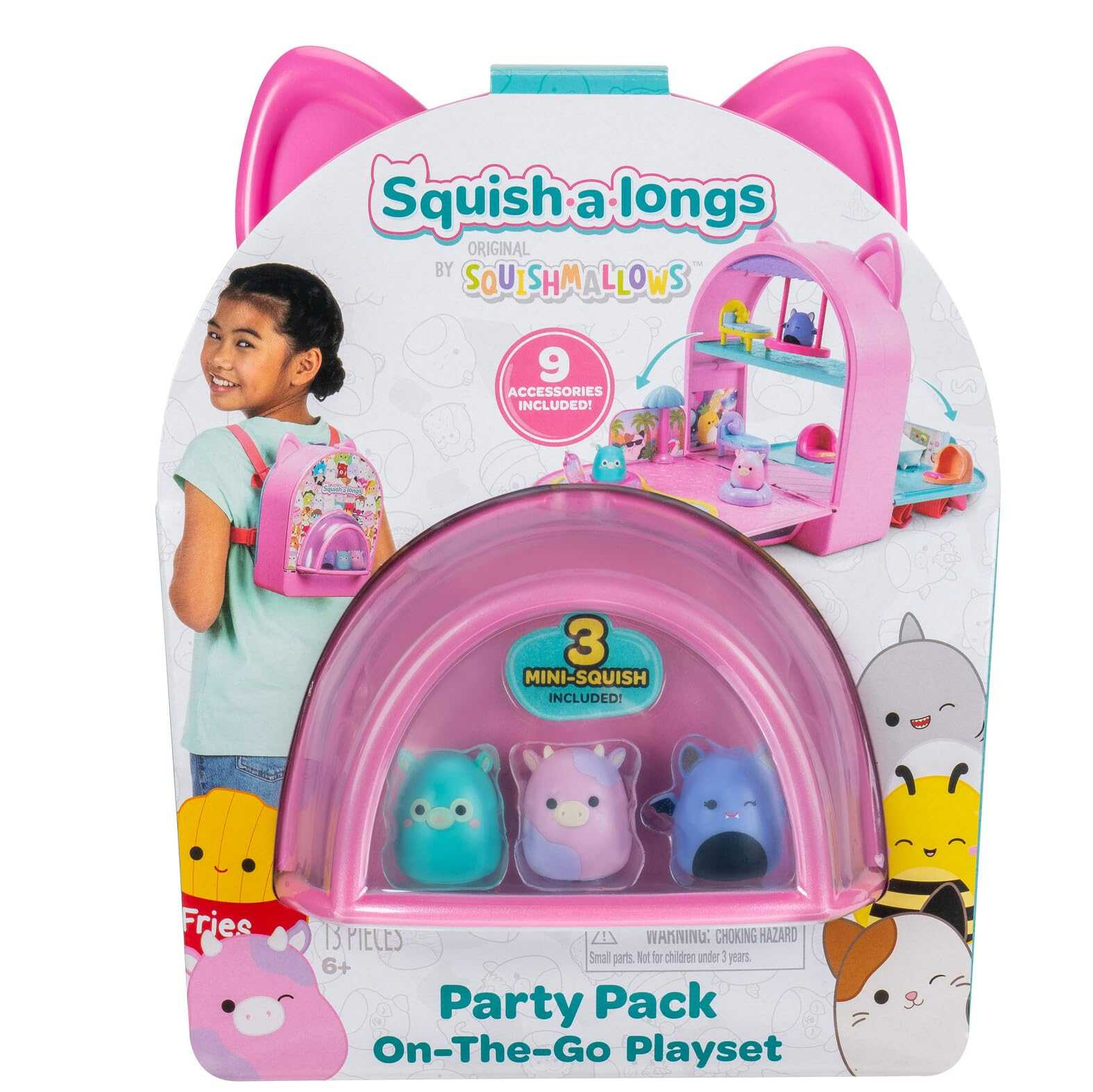 squishalongs mochila party pack playset (jazwares iberia - sqal0037)