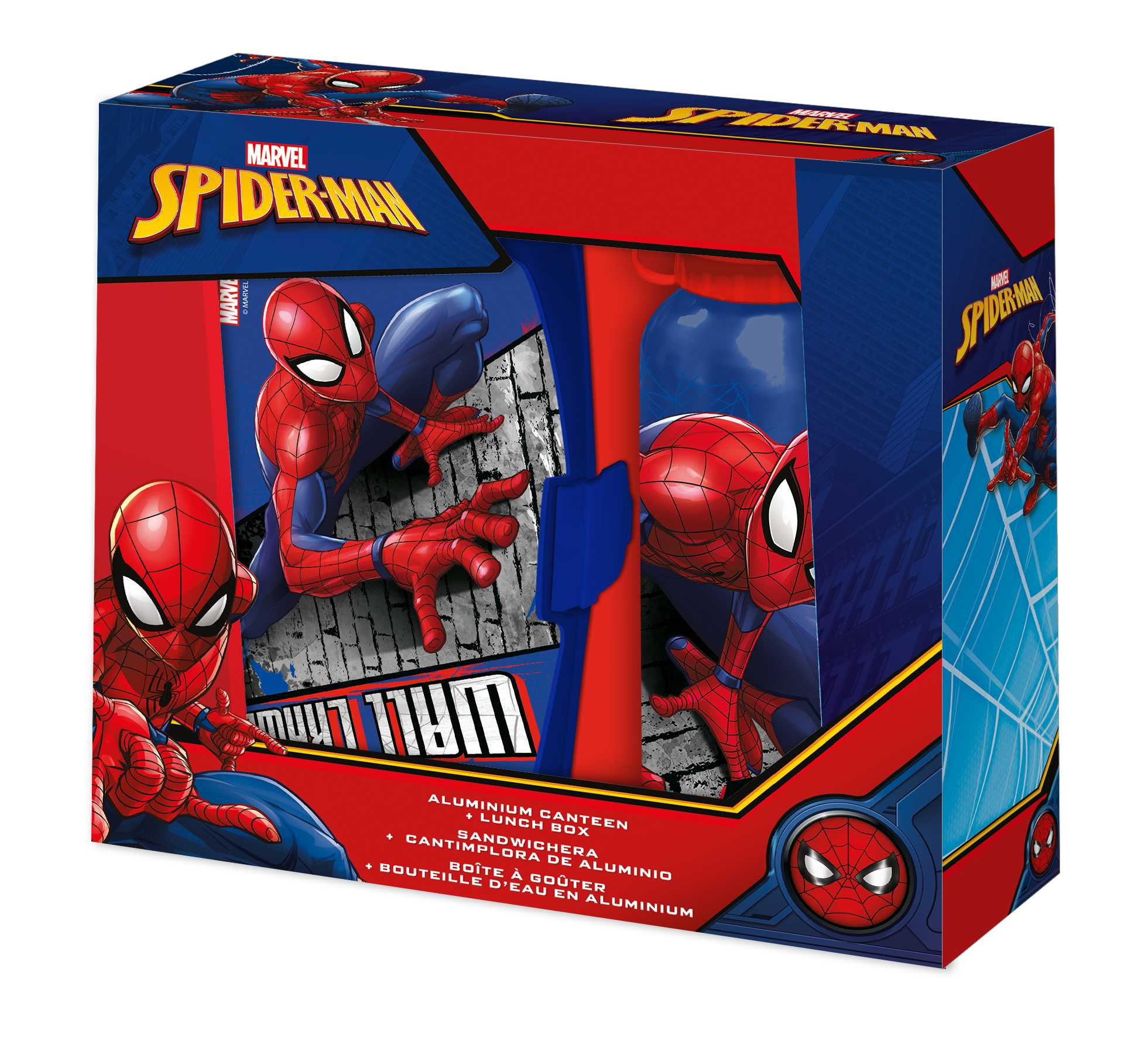 spiderman cantimplora aluminio+sandwichera ( kids licensing - sp50006)