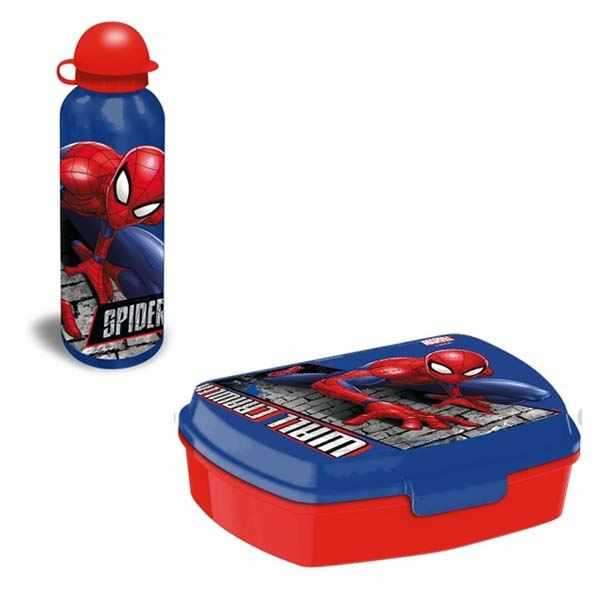 spiderman cantimplora aluminio+sandwichera ( kids licensing - sp50006)