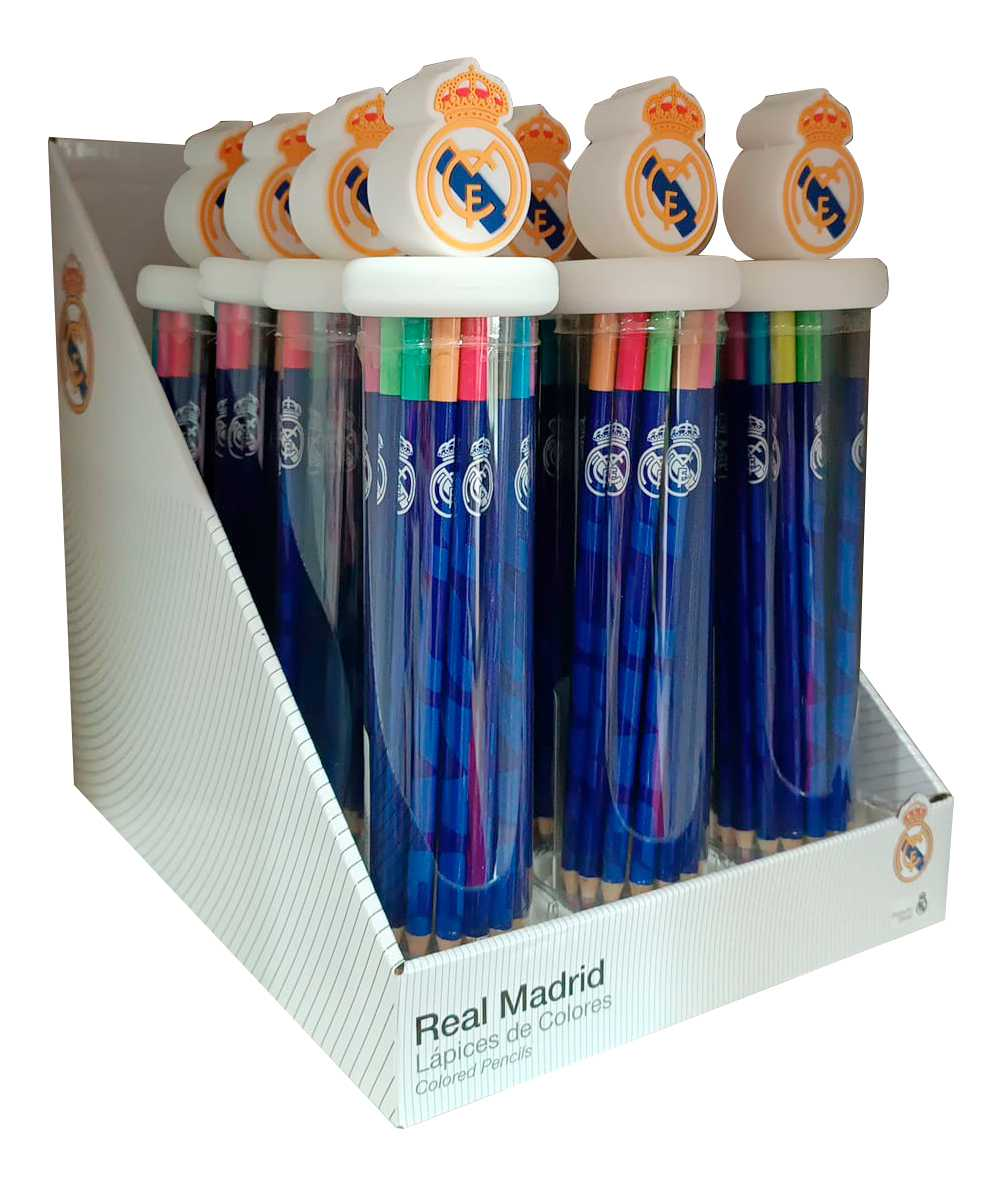real madrid set lapices 12 colores (kids licensing -