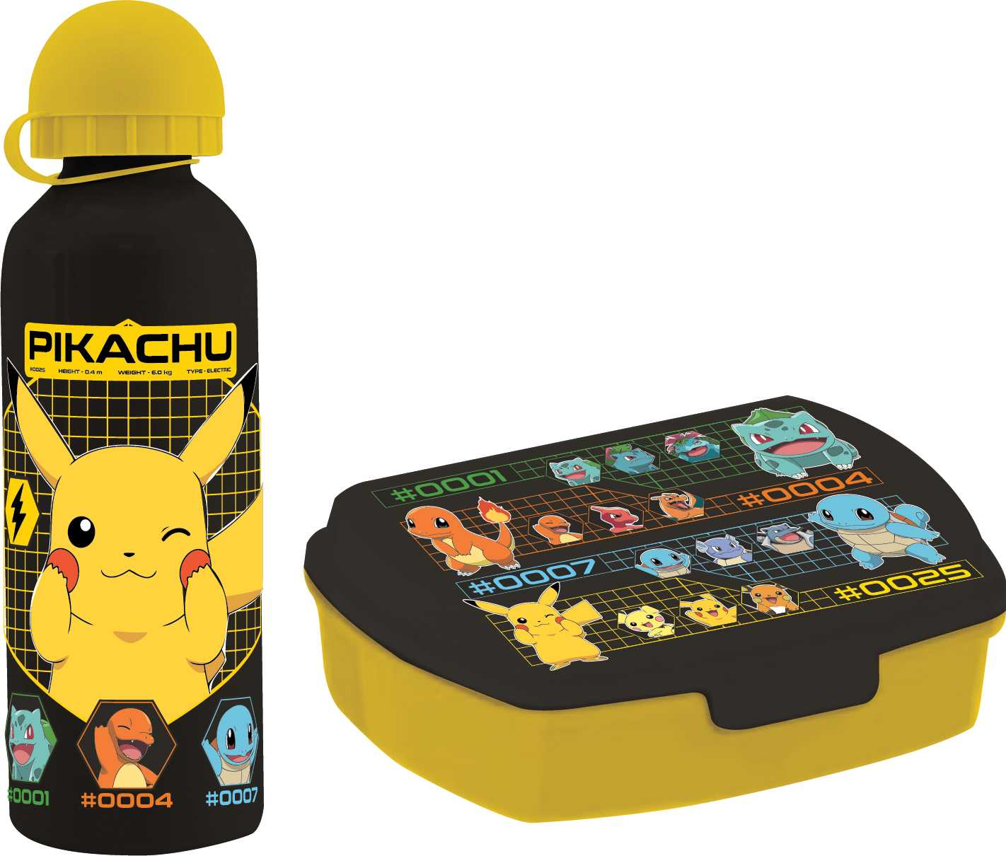 pokemon cantimplora aluminio+sandwichera ( kids licensing - pk00035)
