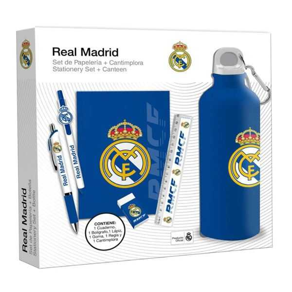 real madrid set papeleria+botella 650 ml (kids licensing - rm00029)