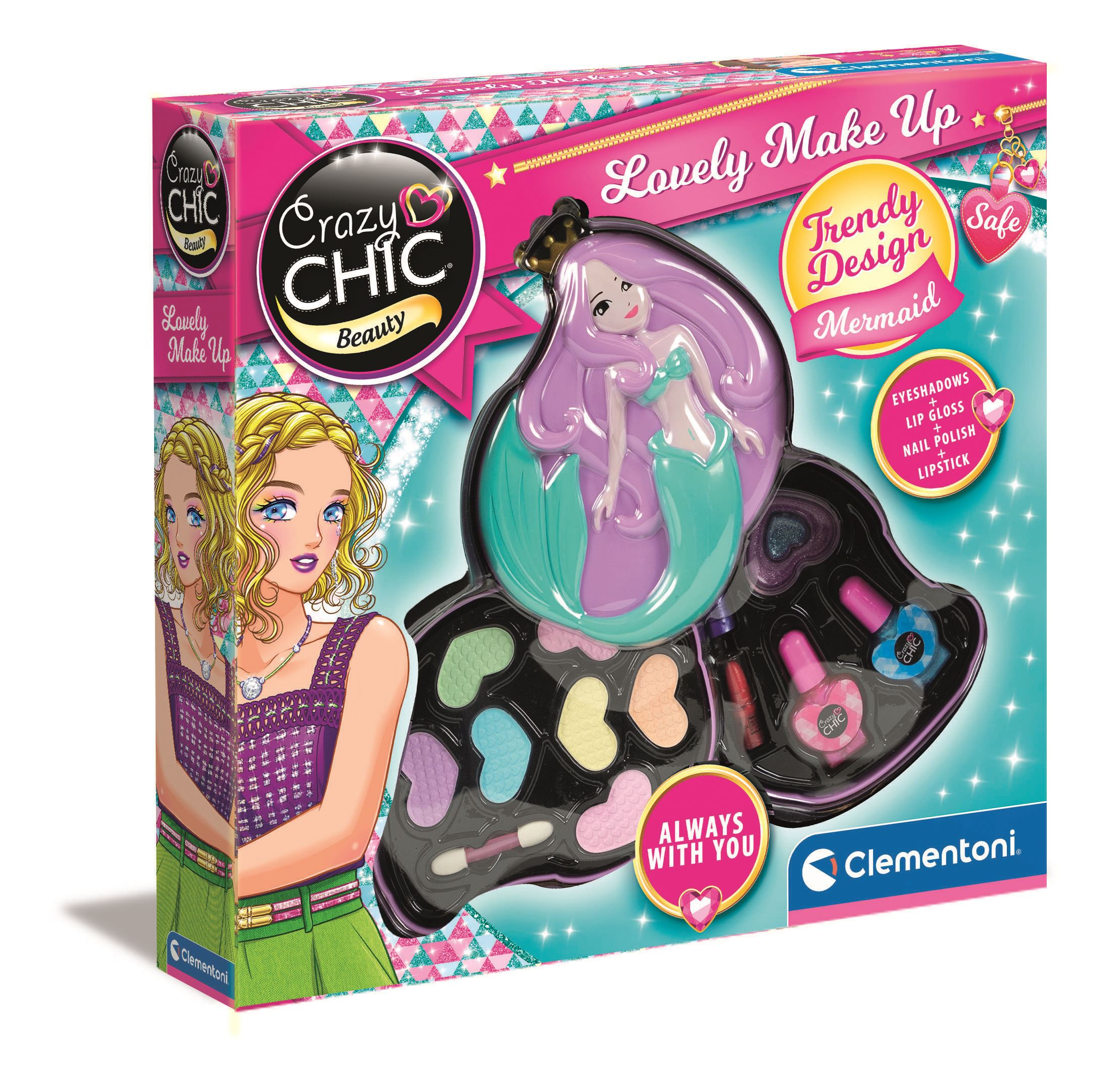 crazy chic neceser maquillaje sirena (clementoni - 18642)
