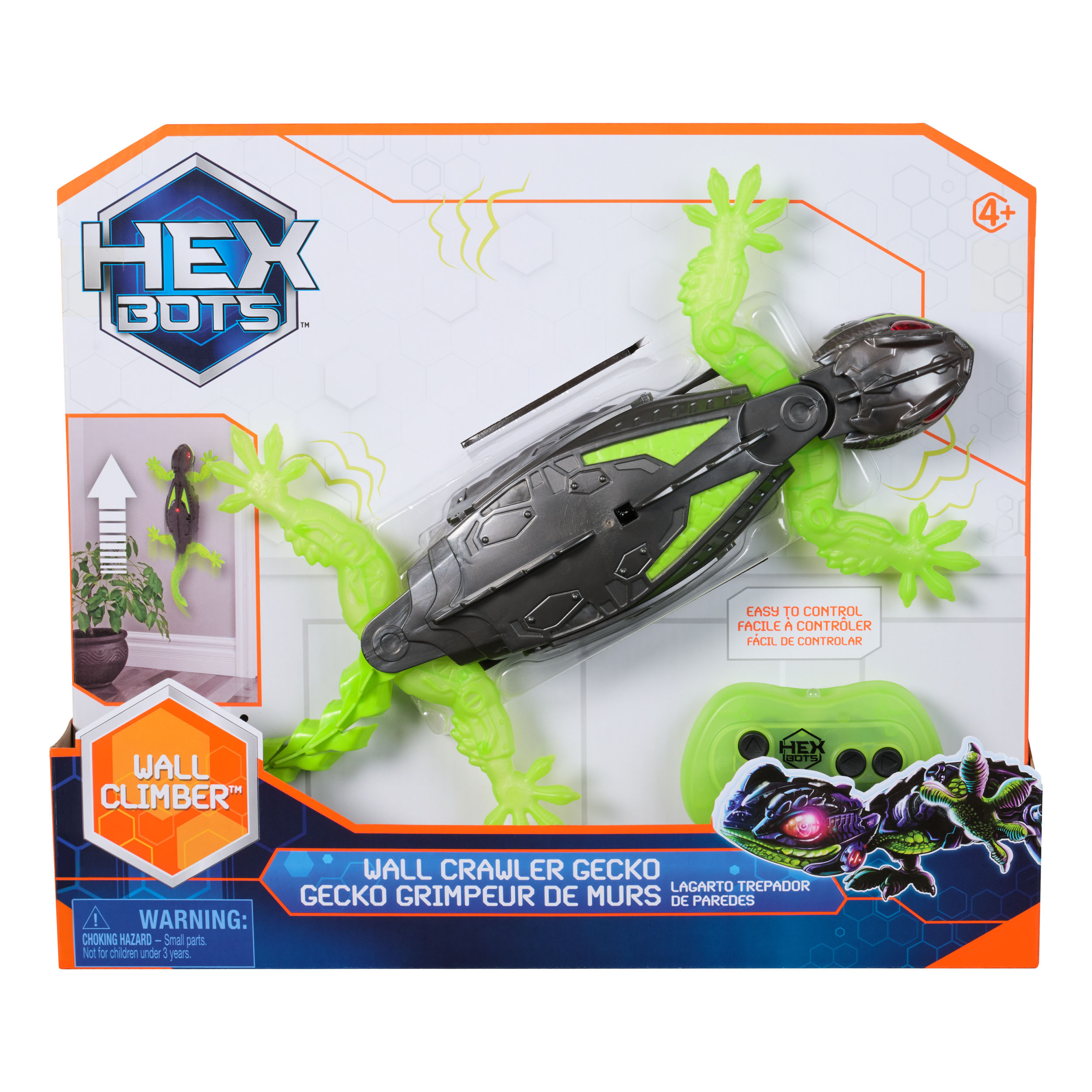 hex bots lagarto trepador de paredes gecko (spin master - 6070281)