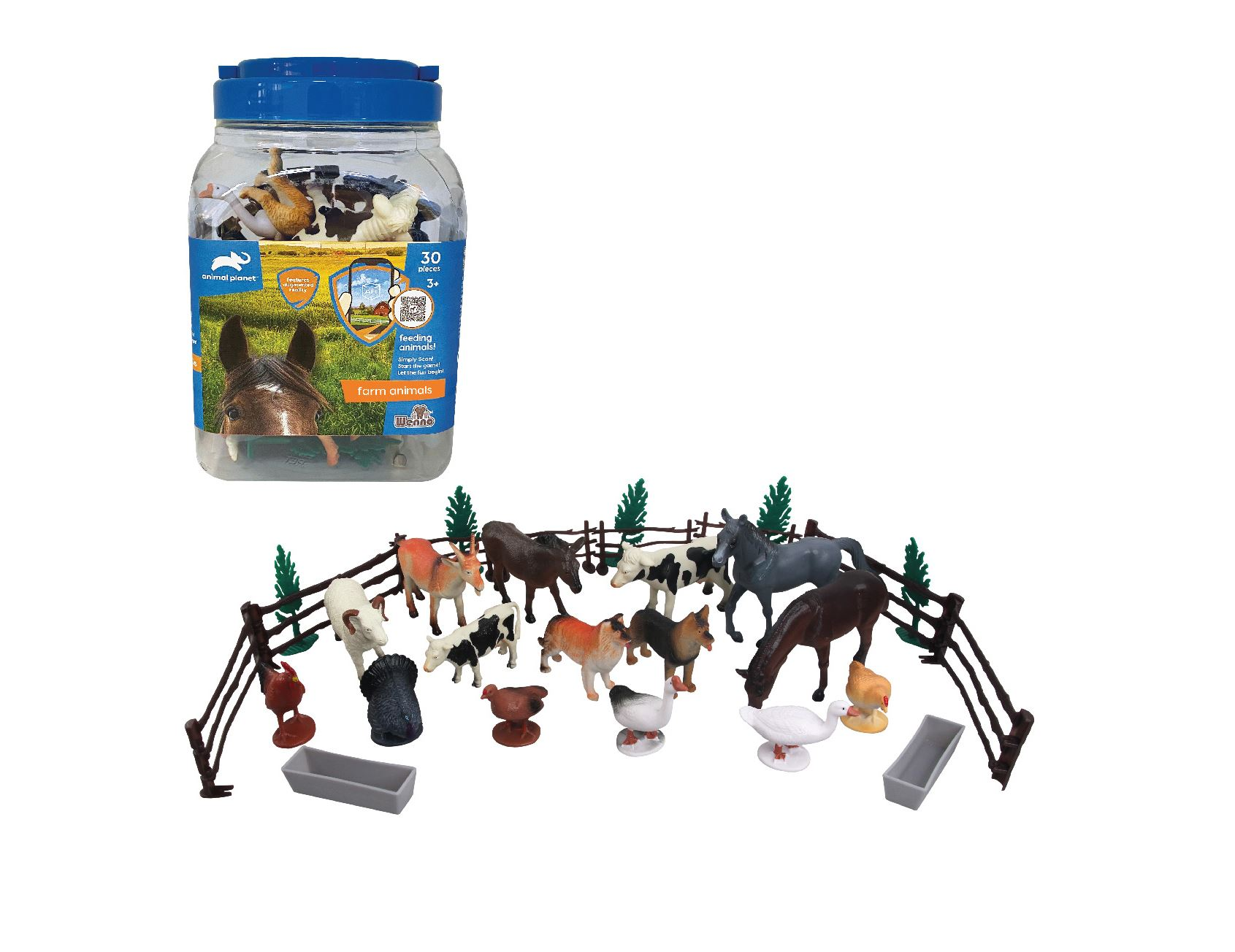 bote animales granja set de 30 piezas (valuvic - d6603)