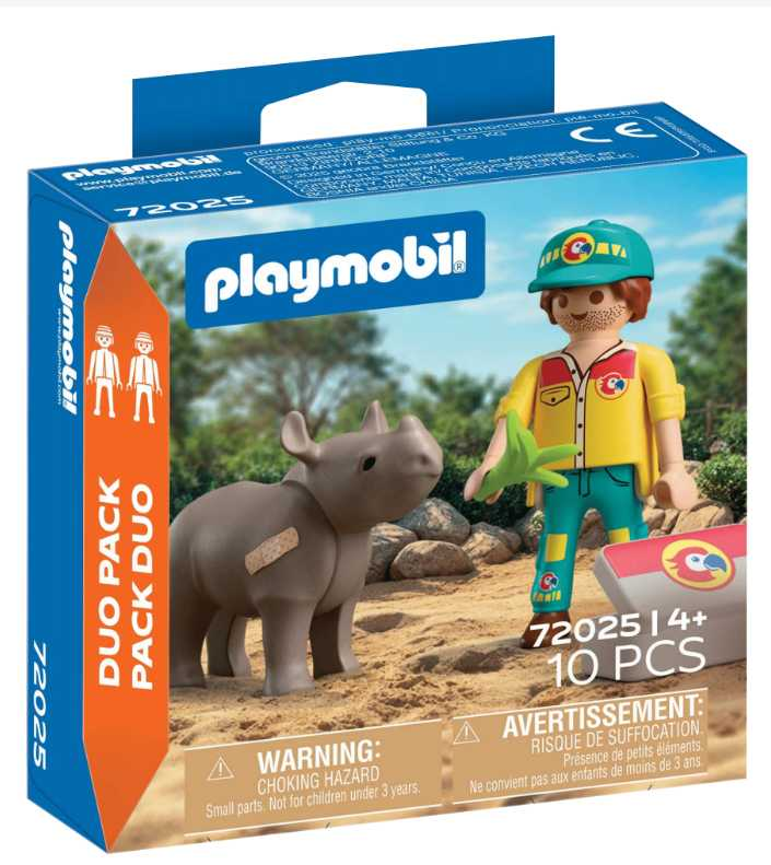 playmobil duo pack cuidador con rinoceronte (playmobil - 72025)