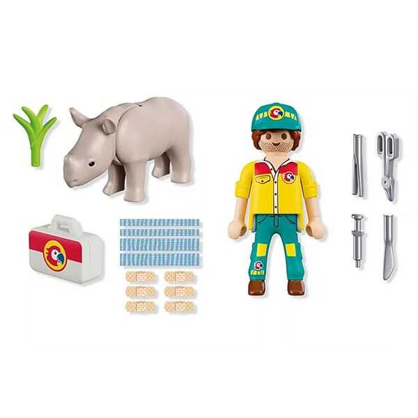 playmobil duo pack cuidador con rinoceronte (playmobil - 72025)