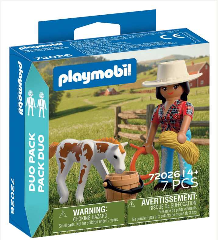 playmobil duo pack jinete con caballo (playmobil - 72026)