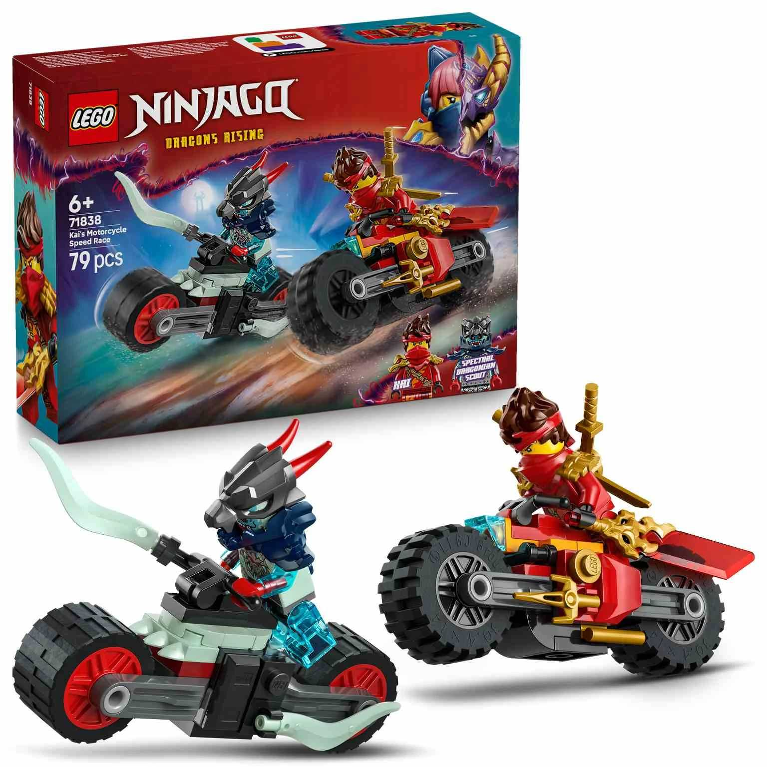 lego ninjago carrera relampago en moto de kai (lego - 71838)