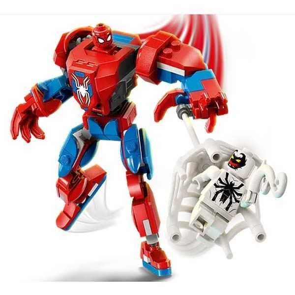 lego marvel armadura robotica de spiderman vs el anti-venom (76308)