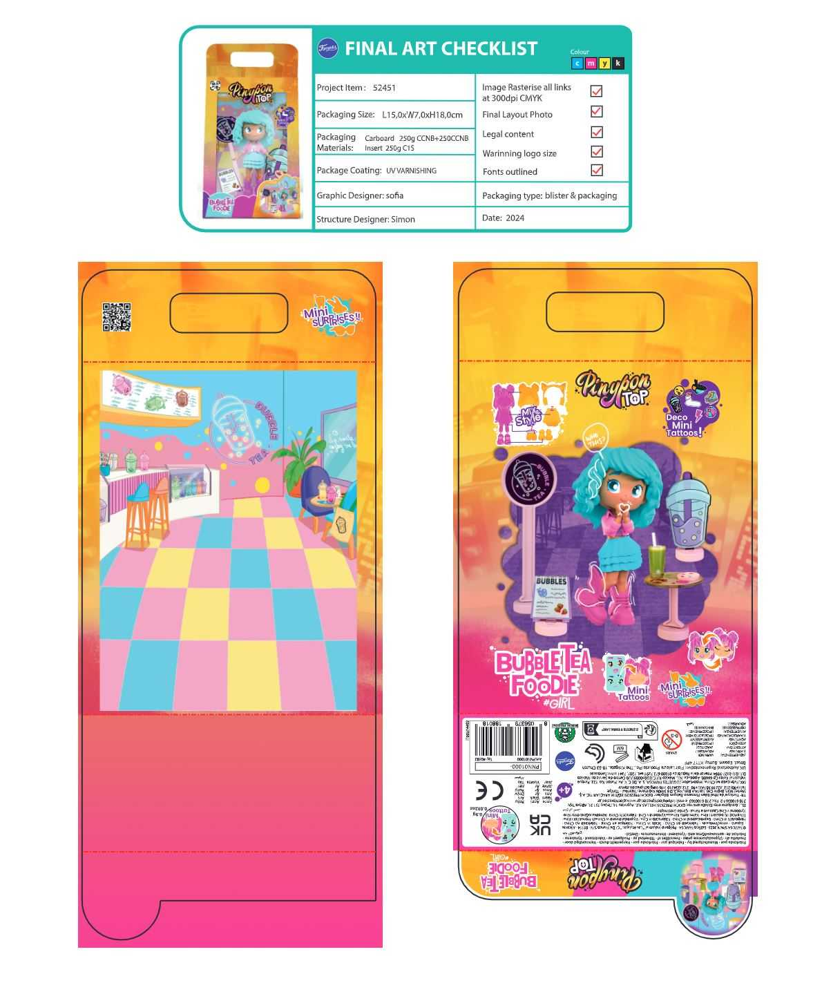 pinypon top girl foddie surtidas (famosa - pnn01000)