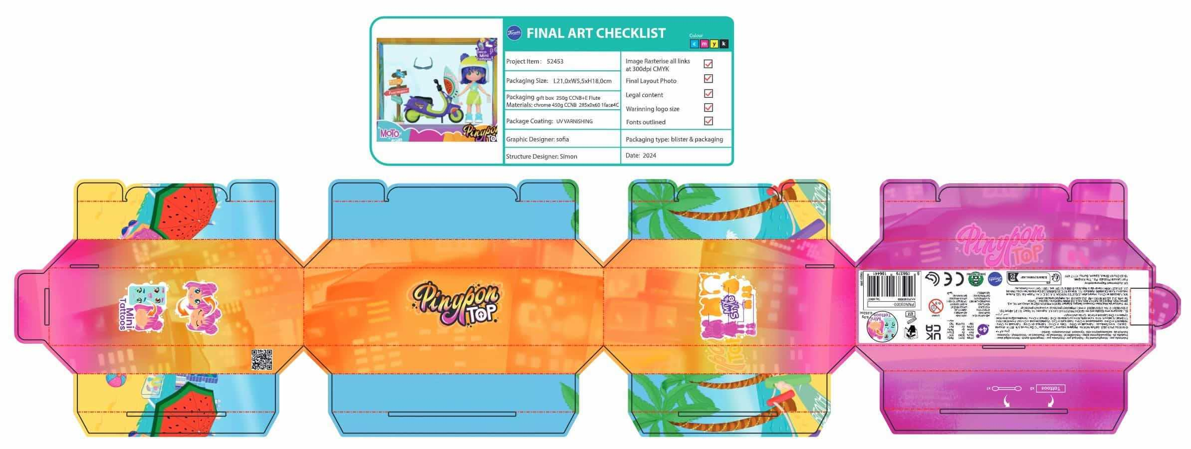 pinypon top moto girl (famosa - pnn03000)