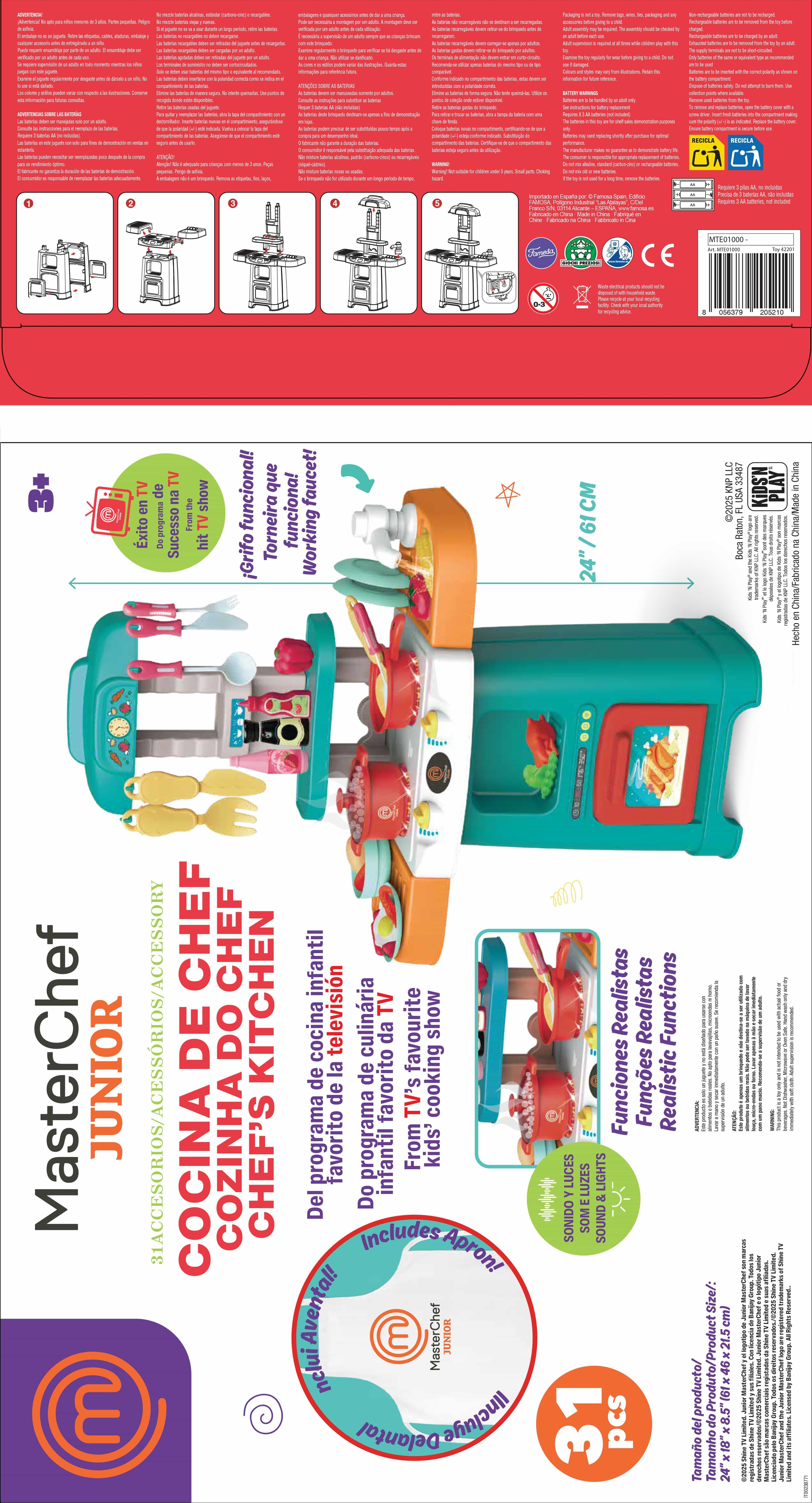 masterchef jr. cocina electronica 31 accesorios (famosa - mte01000)