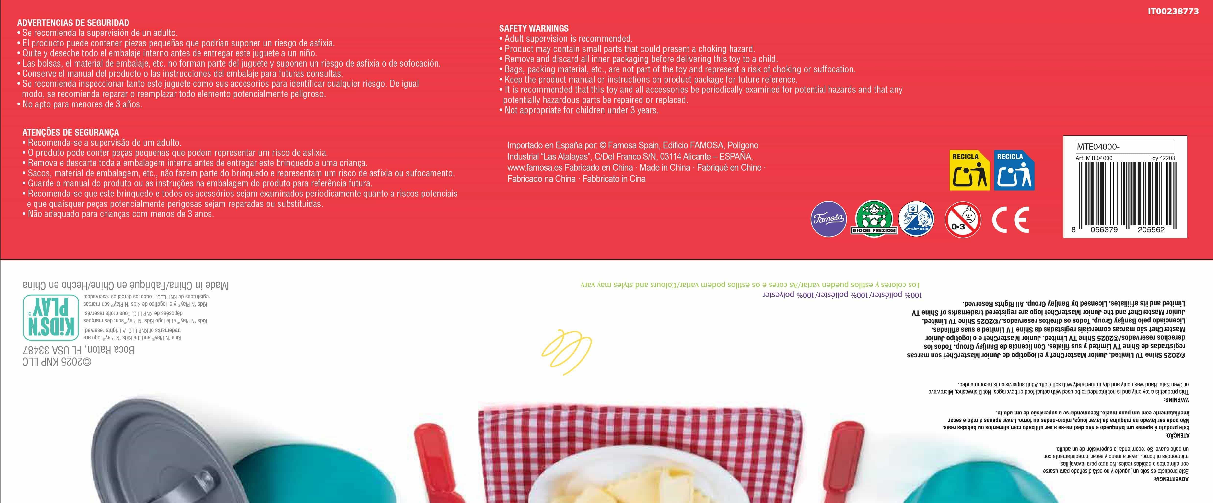 masterchef jr. set de pasta playset (famosa - mte04000)