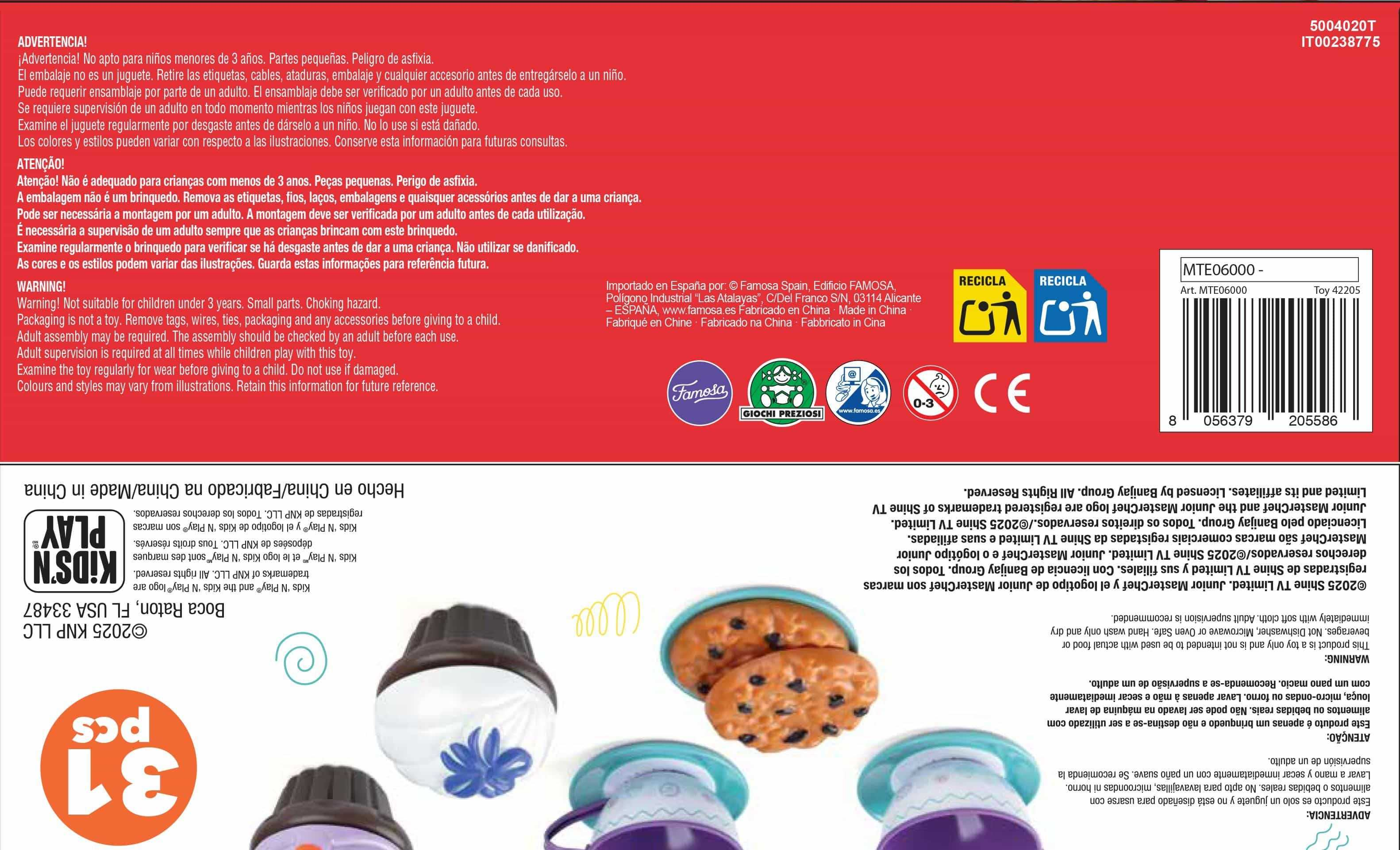 masterchef jr. set de cafe con 14 accesorios (famosa - mte06000)