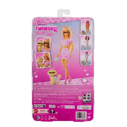 barbie twinning look muÑeca rubia con perro (mattel - jfp36)