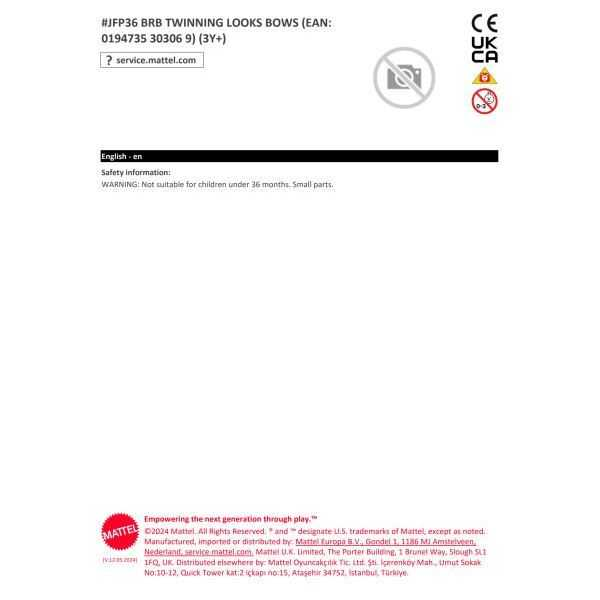 barbie twinning look muÑeca rubia con perro (mattel - jfp36)