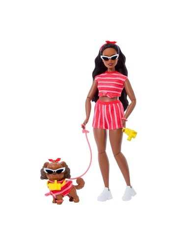 barbie twinning look muÑeca afroamericana con perro (mattel - jfp37)