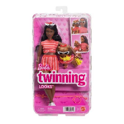 barbie twinning look muÑeca afroamericana con perro (mattel - jfp37)