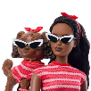 barbie twinning look muÑeca afroamericana con perro (mattel - jfp37)