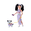 barbie twinning look muÑeca asiatica con perro (mattel - jfp39)