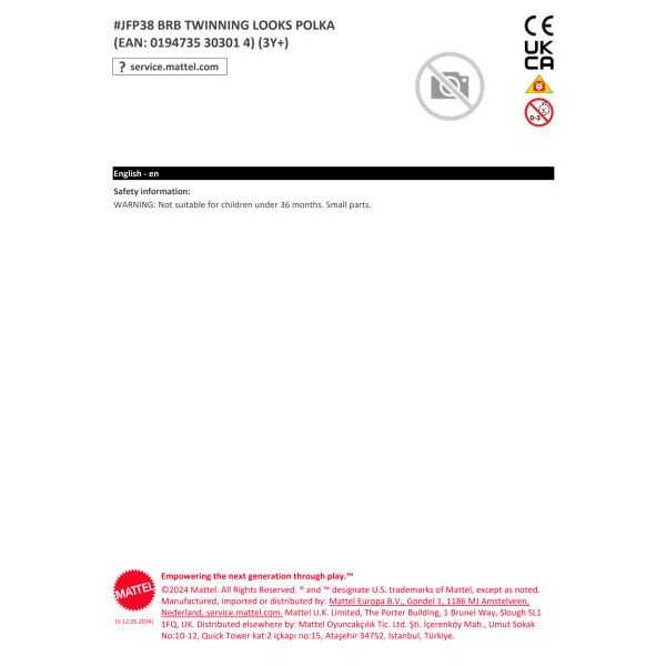 barbie twinning look muÑeca morena con perro (mattel - jfp38)